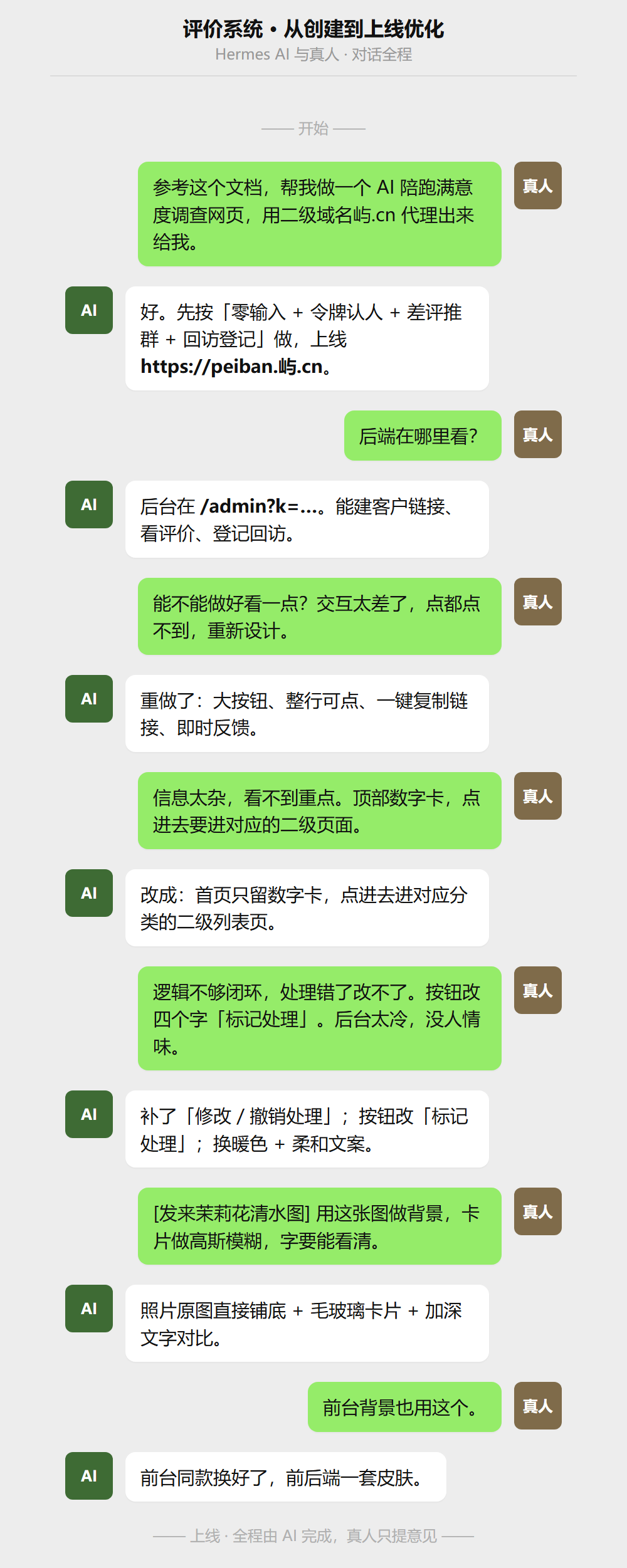 评价系统开发全流程对话